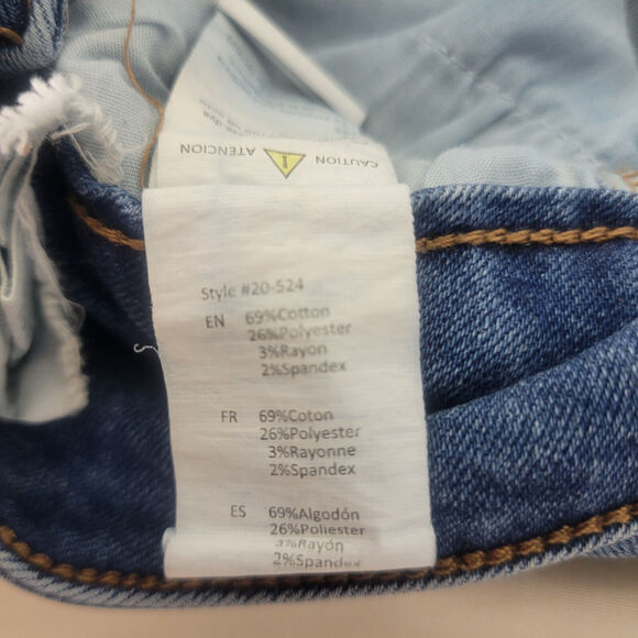 Ibiza Denim Shorts Junior 3 Blue Jean High Rise Push Up Triple Button Distressed - Picture 10 of 14